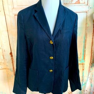 Chaps Ralph Lauren navy linen blazer size 10